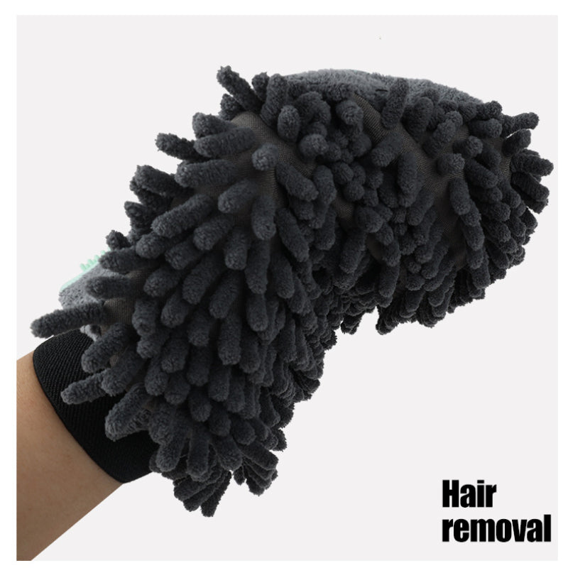 KFX-5104573 2-in-1 Pet Grooming Glove with Silicone Brush for Bathing and Massaging Pets