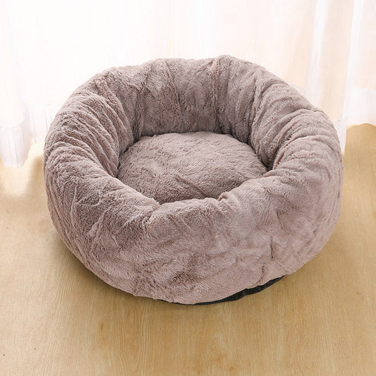 KFX-5105341 Plush Round Pet Nest Mat with Blanket in Various Colors and Sizes