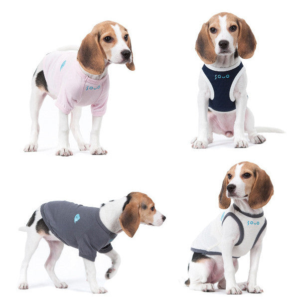 KFX-5105469 Gray Cotton Dog Vest for Pets - Comfortable Two-Legged Clothing in Various Sizes