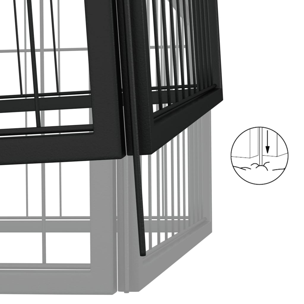 KFX-5106365 4-Piece Powder-Coated Steel Dog Playpen - Easy Assembly, Spacious Design