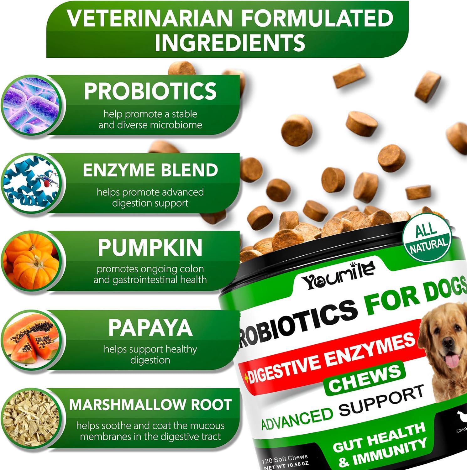 KFX-5107133 Probiotics Soft Chews for Dogs - Supports Seasonal Allergies, Gut and Digestive Health
