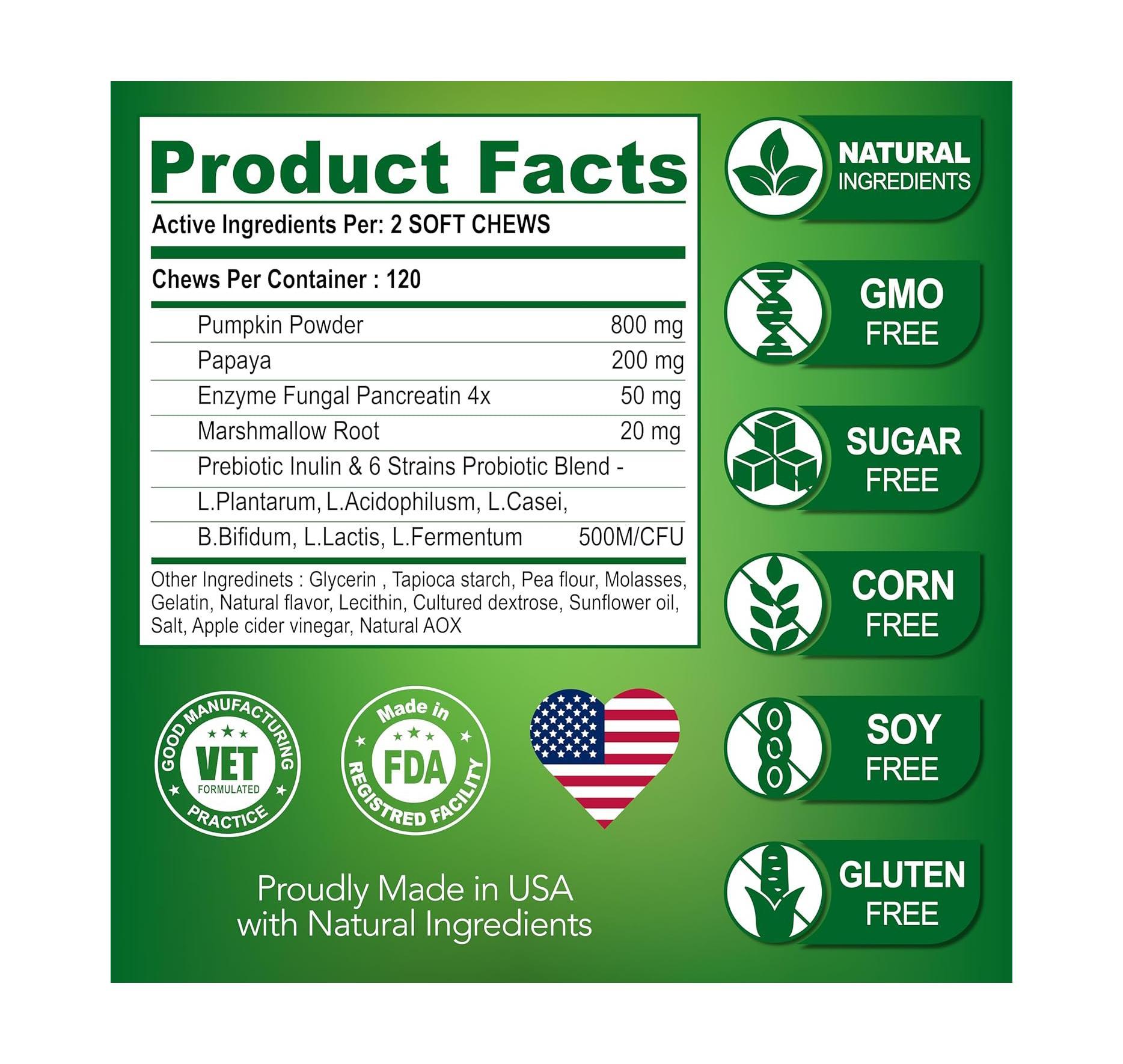 KFX-5107133 Probiotics Soft Chews for Dogs - Supports Seasonal Allergies, Gut and Digestive Health