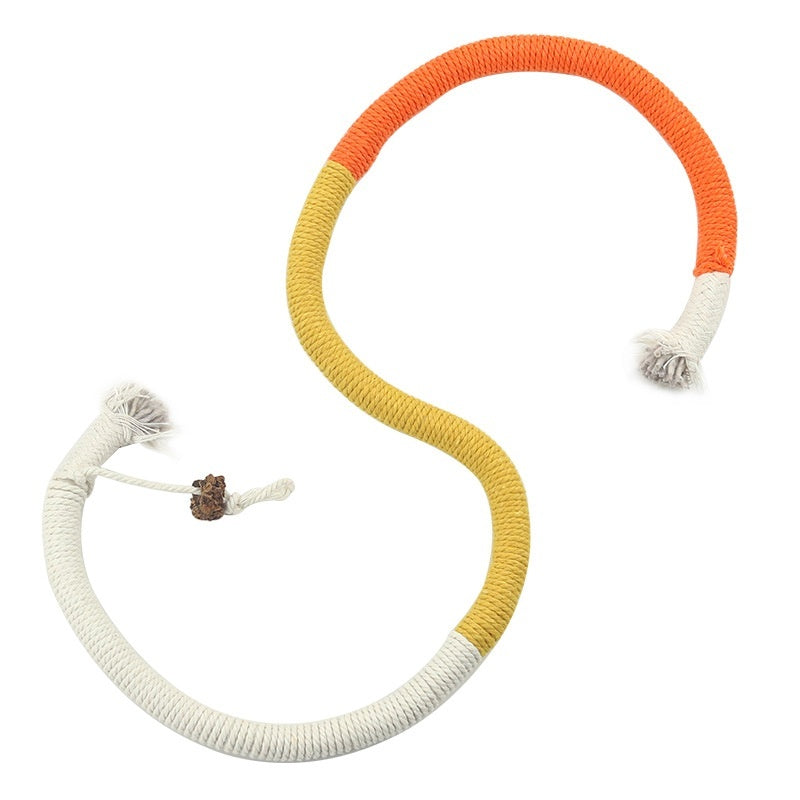 KFX-5107901 Cat Bite Rope Toy – Cotton Thread Pet Teaser Stick in Vibrant Colors
