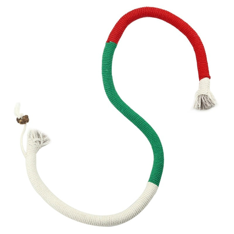 KFX-5107901 Cat Bite Rope Toy – Cotton Thread Pet Teaser Stick in Vibrant Colors