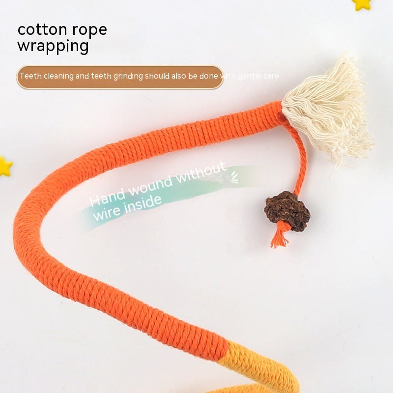KFX-5107901 Cat Bite Rope Toy – Cotton Thread Pet Teaser Stick in Vibrant Colors