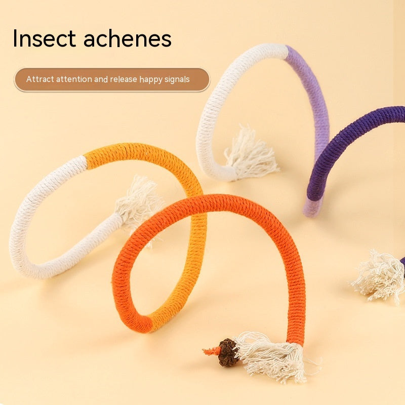 KFX-5107901 Cat Bite Rope Toy – Cotton Thread Pet Teaser Stick in Vibrant Colors
