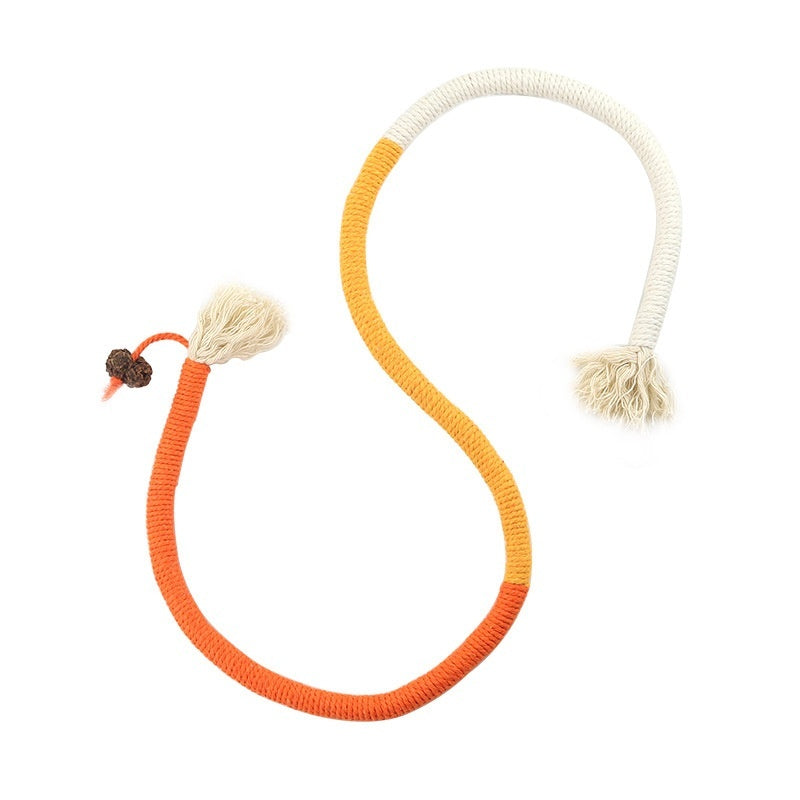KFX-5107901 Cat Bite Rope Toy – Cotton Thread Pet Teaser Stick in Vibrant Colors