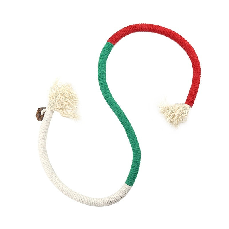 KFX-5107901 Cat Bite Rope Toy – Cotton Thread Pet Teaser Stick in Vibrant Colors