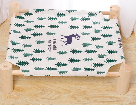 KFX-5108669 Removable and Washable Moisture-Proof Kitty Nest Hammock with Solid Wood Frame
