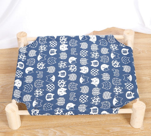 KFX-5108669 Removable and Washable Moisture-Proof Kitty Nest Hammock with Solid Wood Frame