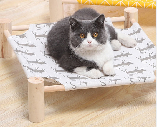 KFX-5108669 Removable and Washable Moisture-Proof Kitty Nest Hammock with Solid Wood Frame