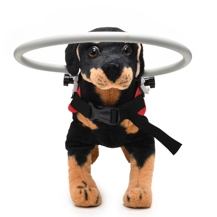 KFX-5109053 Anti-Collision Ring for Blind Dogs - Adjustable Polyester Safety Ring, Available in Blue and Red, Sizes S and M