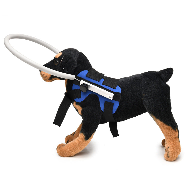 KFX-5109053 Anti-Collision Ring for Blind Dogs - Adjustable Polyester Safety Ring, Available in Blue and Red, Sizes S and M