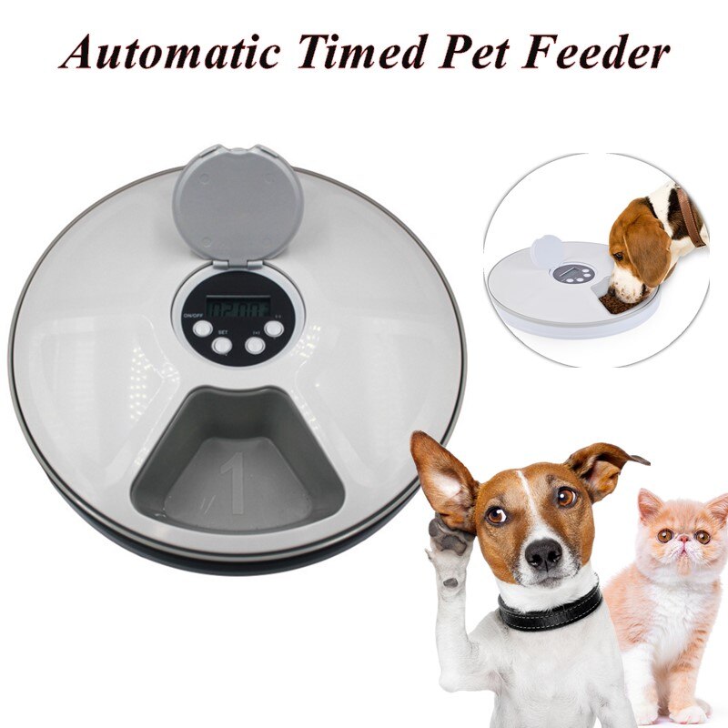 KFX-5110845 Automatic 6-Grid Pet Feeder with Music Reminder for Dogs and Cats