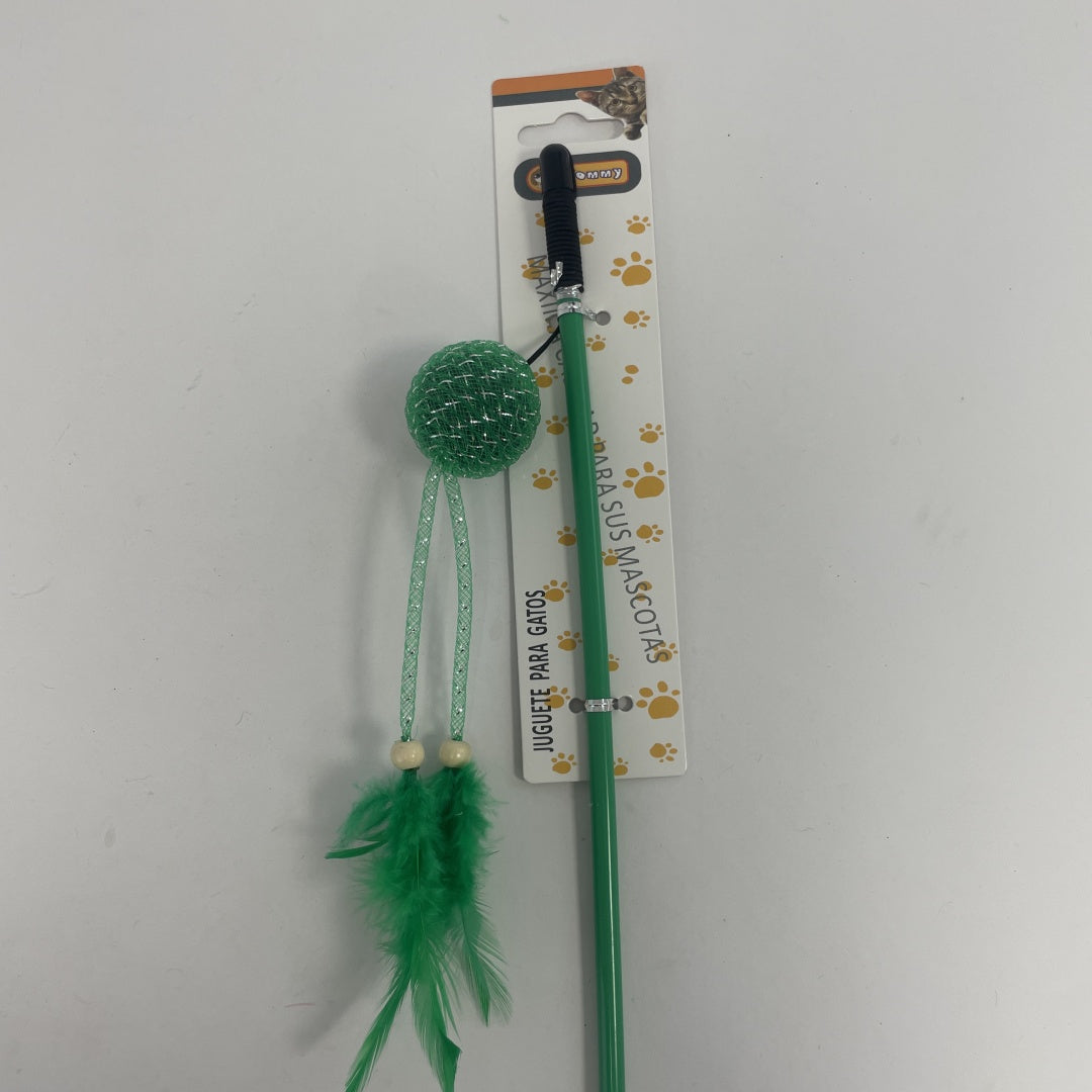 KFX-5111869 Feathered Cat Teaser with Small Ball for Interactive Play