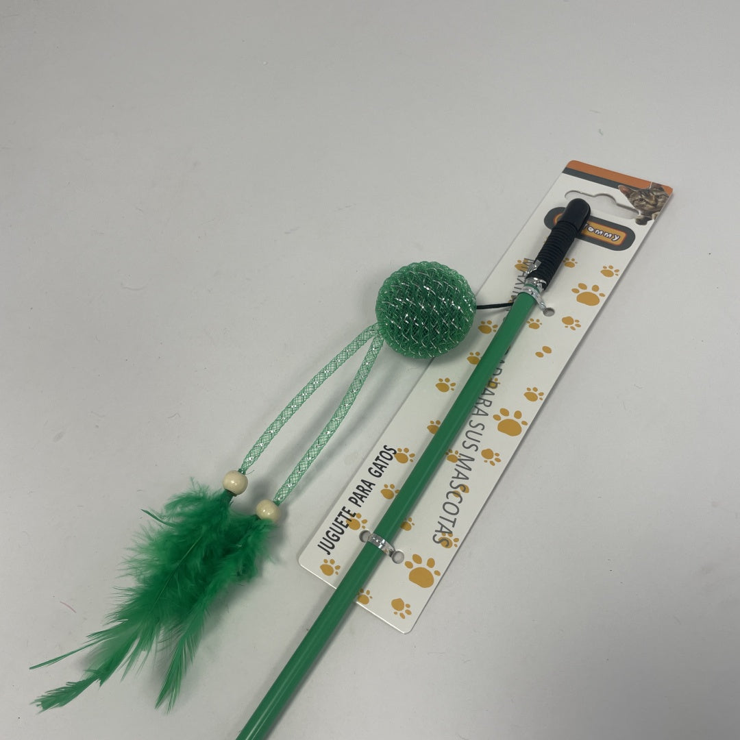 KFX-5111869 Feathered Cat Teaser with Small Ball for Interactive Play