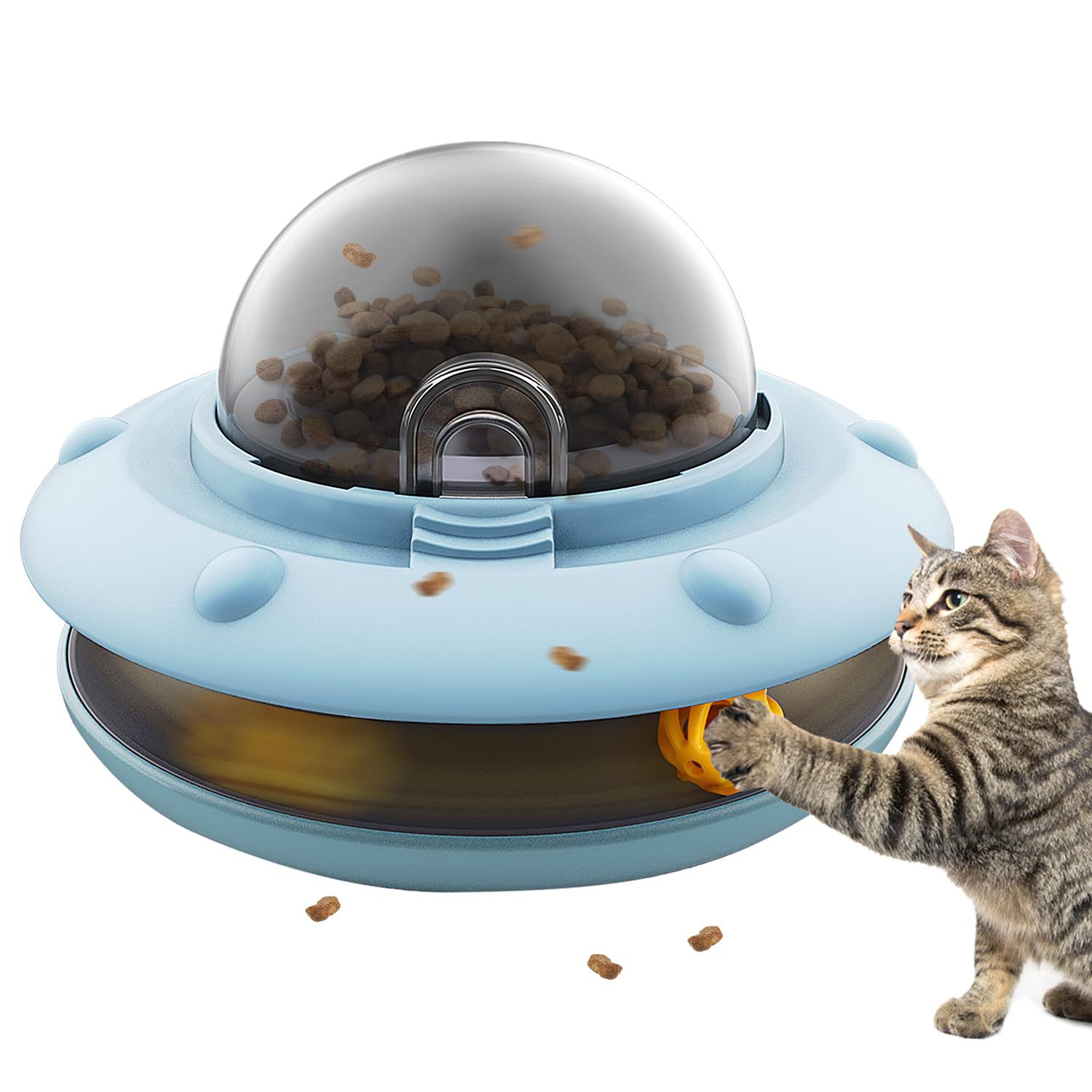 KFX-5113021 Smart Interactive Puzzle Feeder for Dogs and Cats in Tropical Orange and Alice Blue