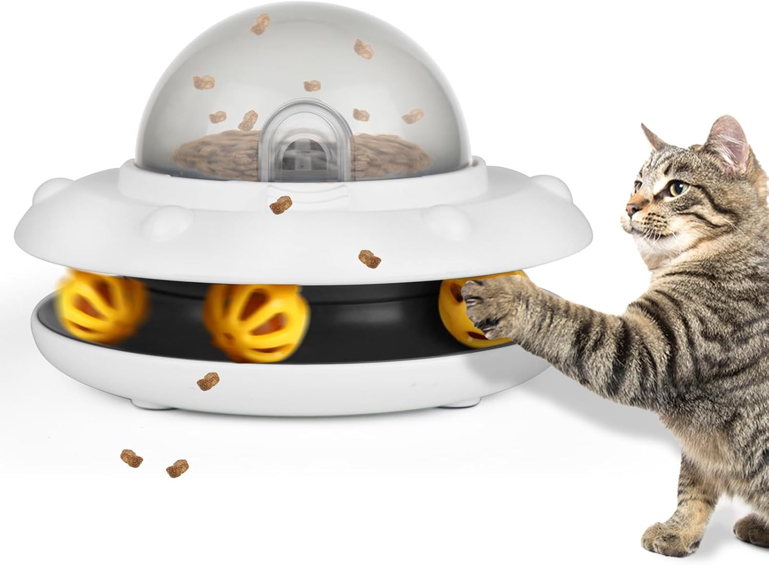 KFX-5113021 Smart Interactive Puzzle Feeder for Dogs and Cats in Tropical Orange and Alice Blue