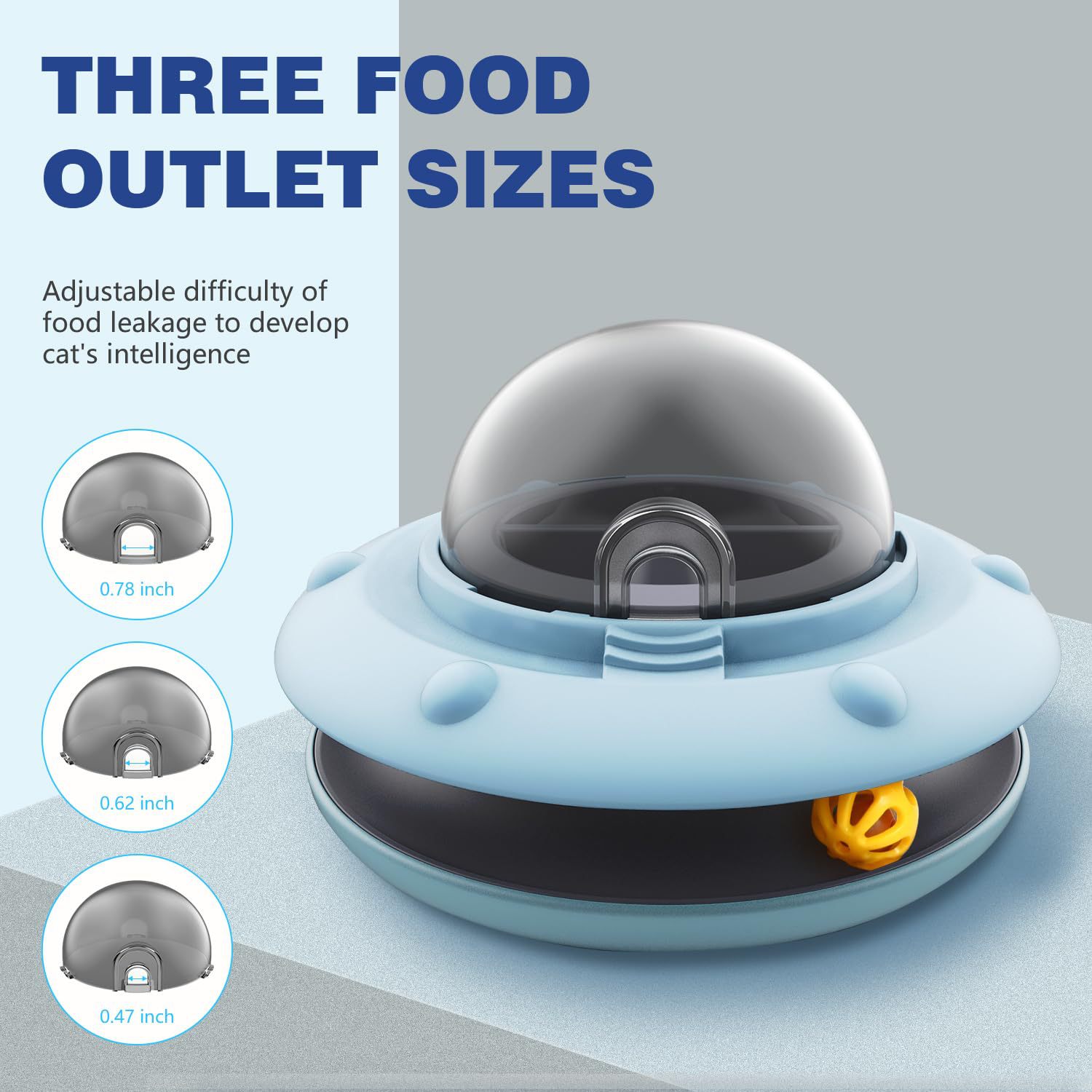 KFX-5113021 Smart Interactive Puzzle Feeder for Dogs and Cats in Tropical Orange and Alice Blue