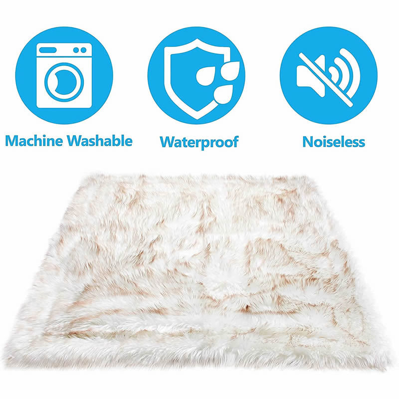 KFX-5113661 Machine Washable Waterproof Couch Bed for Dogs - White with Brown Accents