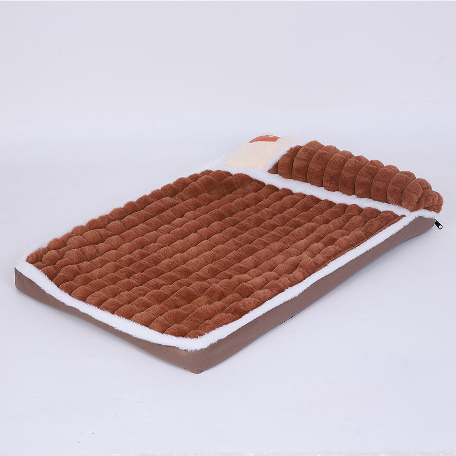 KFX-5114301 Cozy Detachable Dog Bed Mat for Large Dogs - Washable, Ideal for Autumn and Winter
