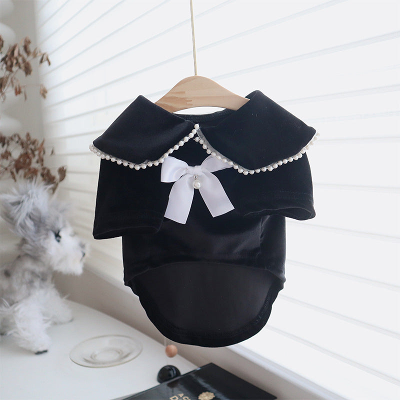 KFX-5114429 Velvet Princess Skirt for Small and Medium Dogs and Cats - Black, Multiple Sizes Available