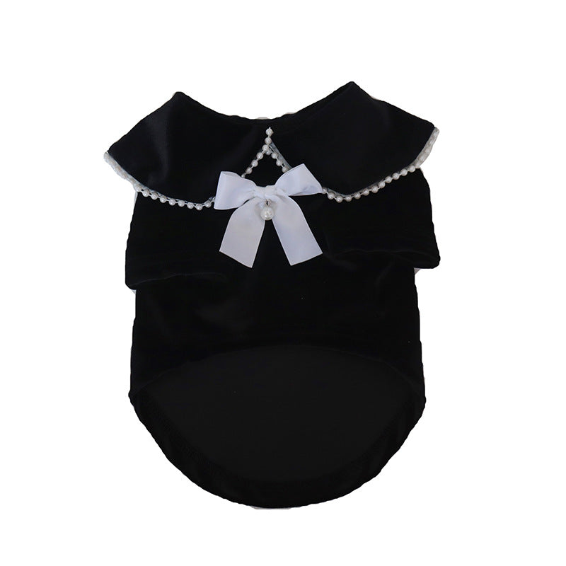 KFX-5114429 Velvet Princess Skirt for Small and Medium Dogs and Cats - Black, Multiple Sizes Available