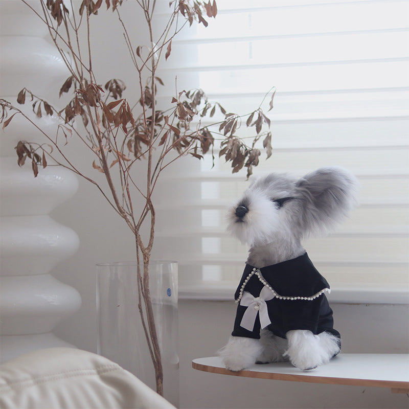 KFX-5114429 Velvet Princess Skirt for Small and Medium Dogs and Cats - Black, Multiple Sizes Available