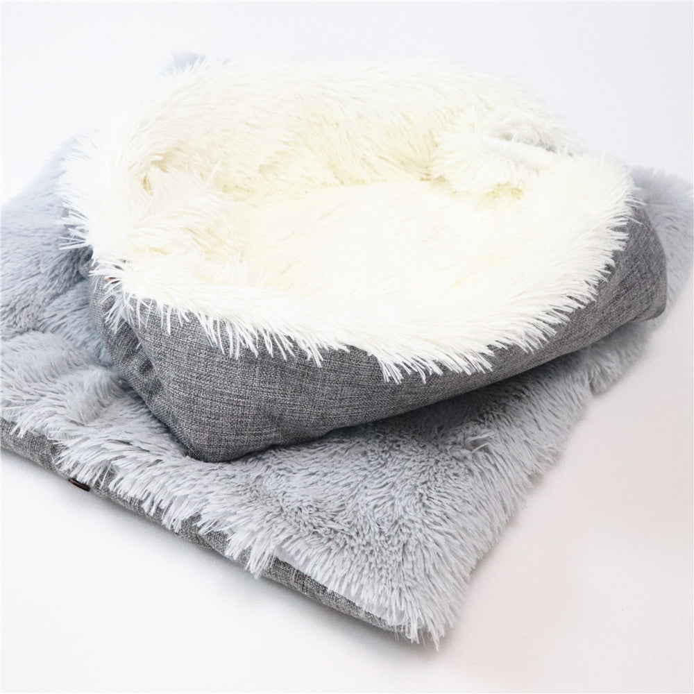 KFX-5116861 Convertible 2-in-1 Plush Pet Mattress Nest with Machine Washable Design