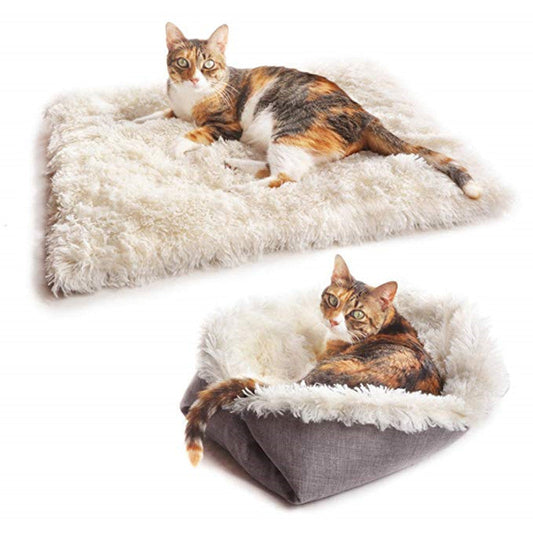KFX-5116861 Convertible 2-in-1 Plush Pet Mattress Nest with Machine Washable Design