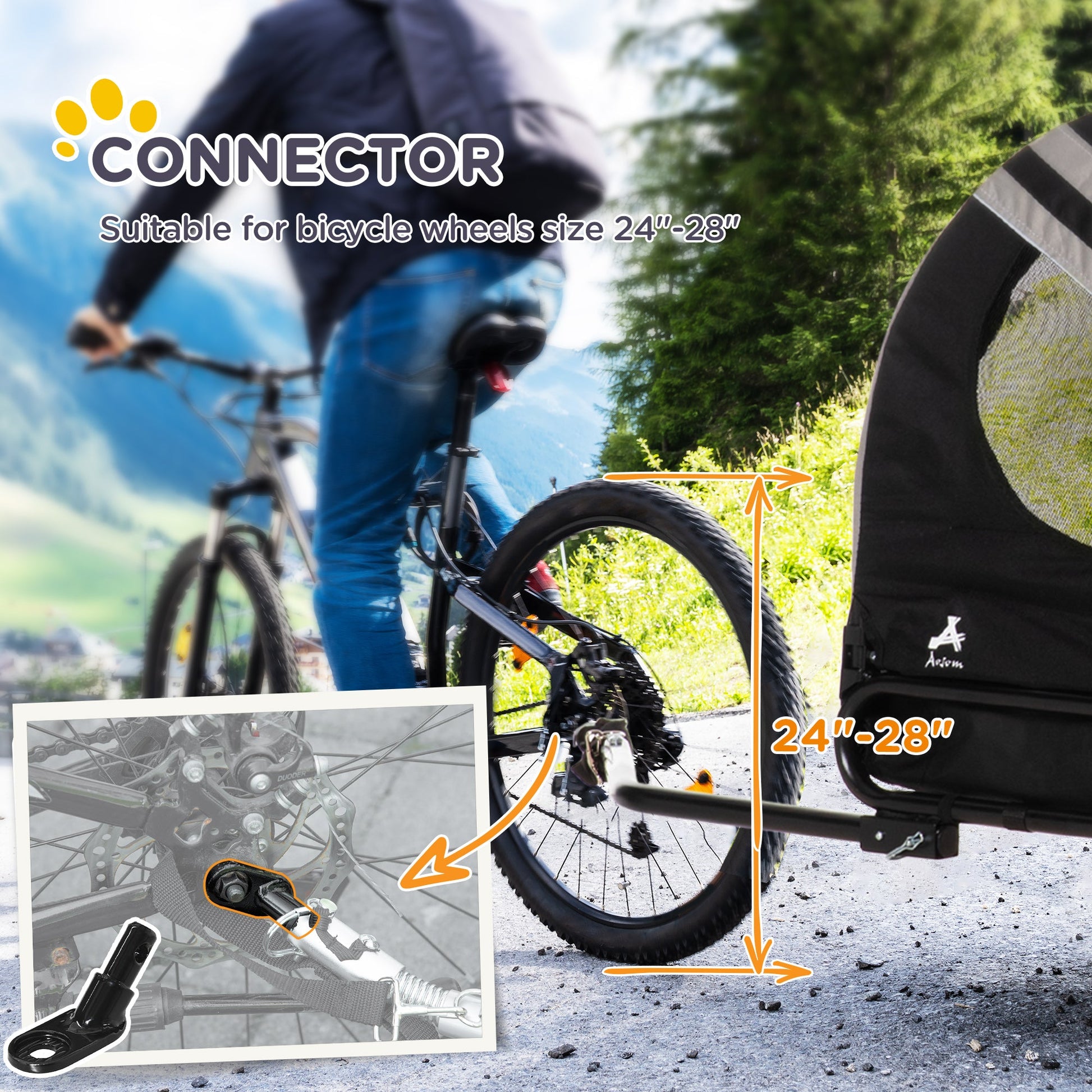 KFX-5118269 2-in-1 Pet Bike Trailer and Stroller for Small Dogs, Weather-Resistant with Safety Features