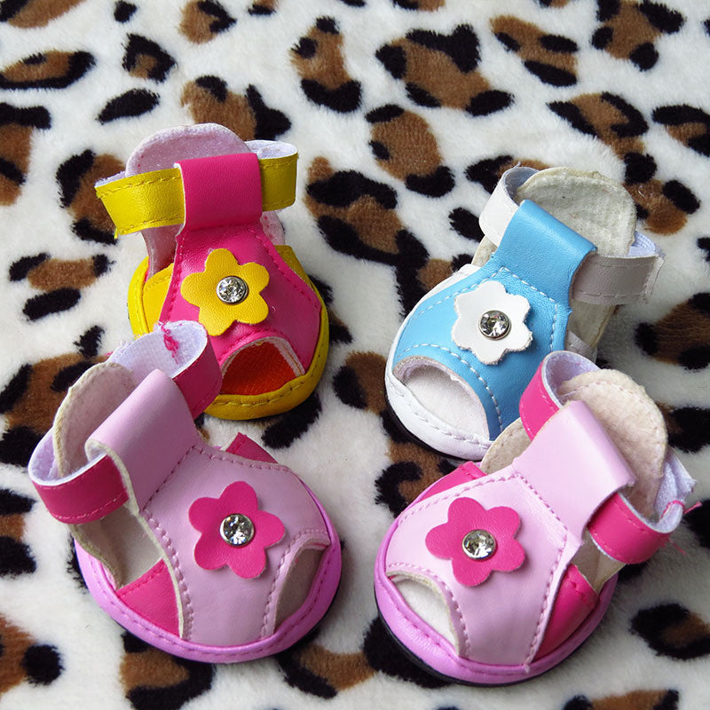 KFX-5119421 Non-Slip PU Summer Sandals for Small Pets - Cute and Wear-Resistant Puppy Shoes