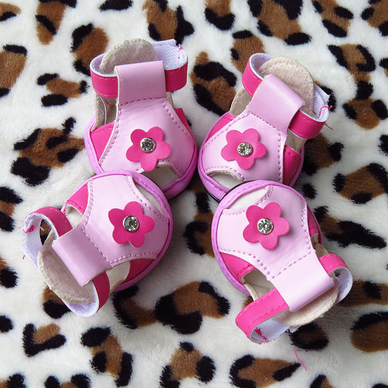 KFX-5119421 Non-Slip PU Summer Sandals for Small Pets - Cute and Wear-Resistant Puppy Shoes