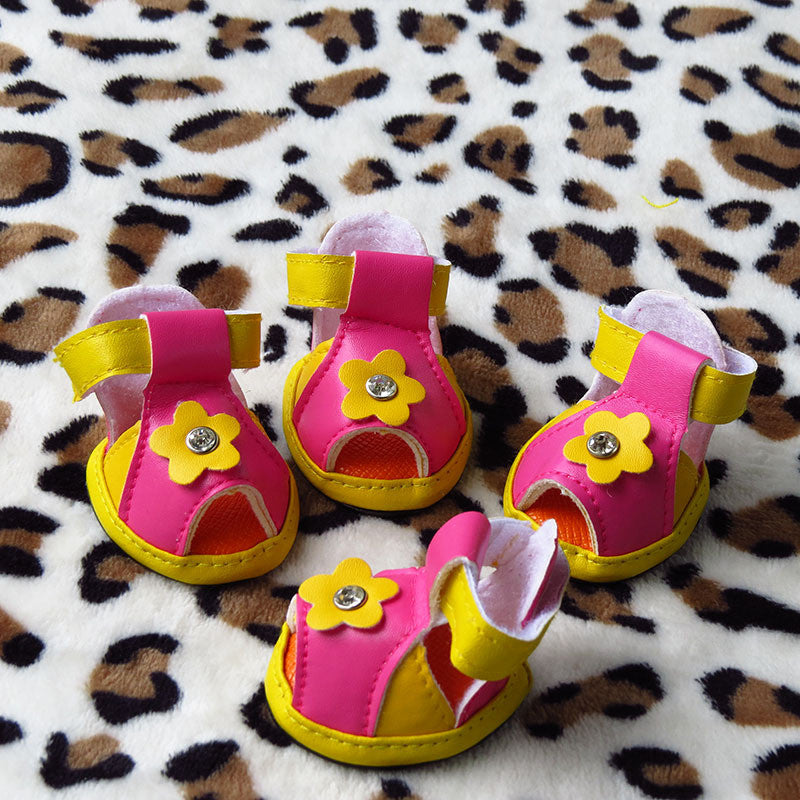 KFX-5119421 Non-Slip PU Summer Sandals for Small Pets - Cute and Wear-Resistant Puppy Shoes