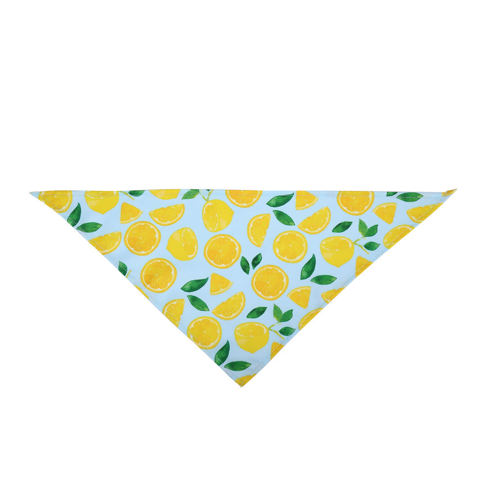 KFX-5120189 Summer Donut Triangle Scarf for Pets - Soft Cotton Fabric, Machine Washable, Ideal for Daily Wear and Outdoor Activities