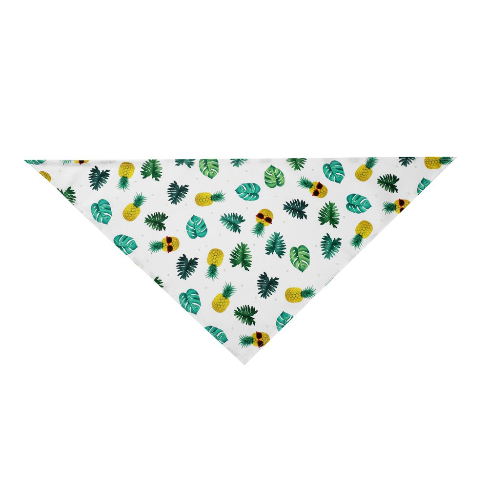 KFX-5120189 Summer Donut Triangle Scarf for Pets - Soft Cotton Fabric, Machine Washable, Ideal for Daily Wear and Outdoor Activities