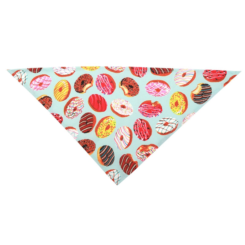 KFX-5120189 Summer Donut Triangle Scarf for Pets - Soft Cotton Fabric, Machine Washable, Ideal for Daily Wear and Outdoor Activities