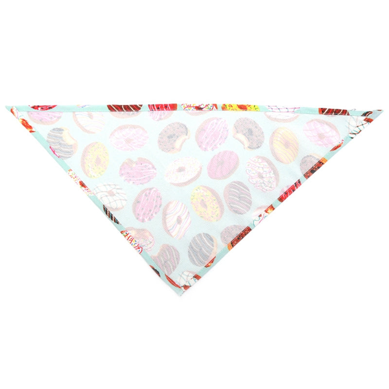 KFX-5120189 Summer Donut Triangle Scarf for Pets - Soft Cotton Fabric, Machine Washable, Ideal for Daily Wear and Outdoor Activities