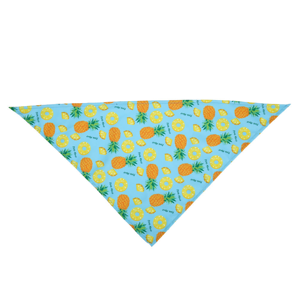 KFX-5120189 Summer Donut Triangle Scarf for Pets - Soft Cotton Fabric, Machine Washable, Ideal for Daily Wear and Outdoor Activities