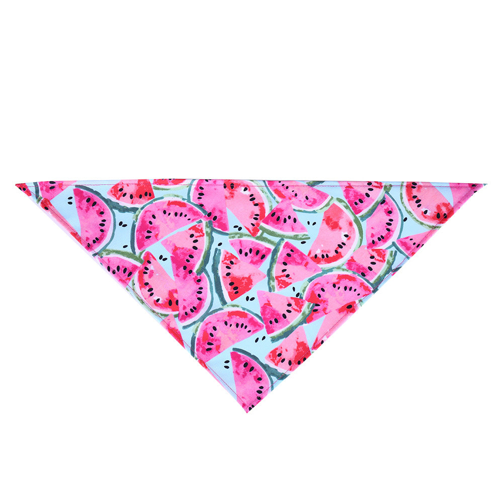 KFX-5120189 Summer Donut Triangle Scarf for Pets - Soft Cotton Fabric, Machine Washable, Ideal for Daily Wear and Outdoor Activities