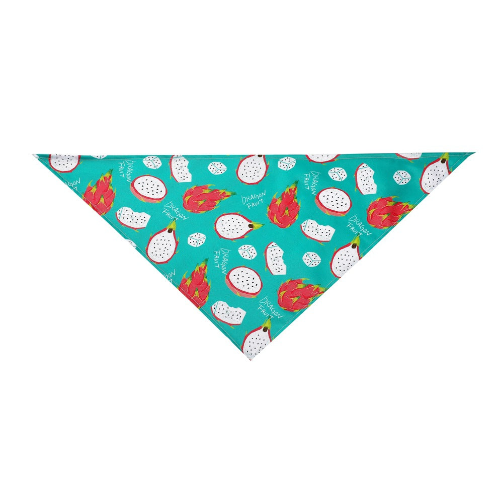KFX-5120189 Summer Donut Triangle Scarf for Pets - Soft Cotton Fabric, Machine Washable, Ideal for Daily Wear and Outdoor Activities