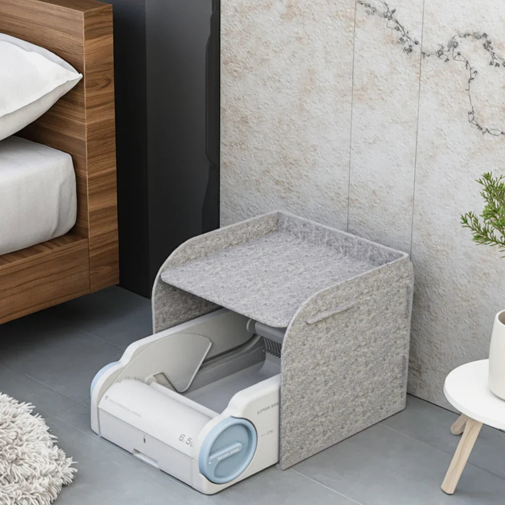 KFX-512019 Lightweight Automatic Cat Litter Box with APP Control, Anti-Odor Features, and Easy Clean Design