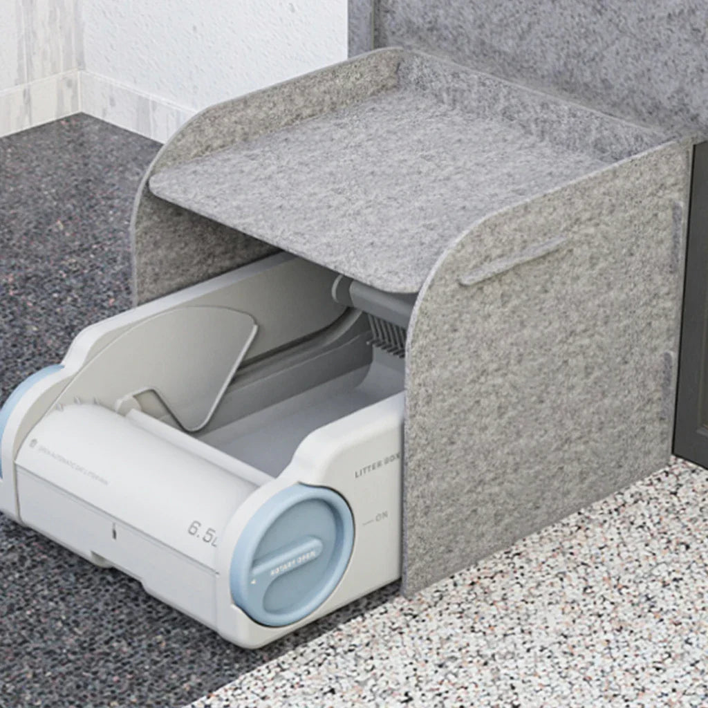 KFX-512019 Lightweight Automatic Cat Litter Box with APP Control, Anti-Odor Features, and Easy Clean Design