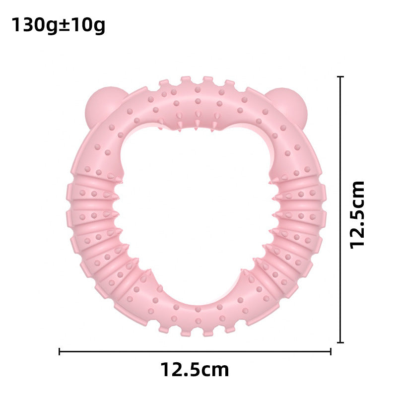 KFX-5121213 Medium Bite-Resistant Ring Dog Toy in Gentleman Blue, Cherry Blossom Powder, or Avocado Green