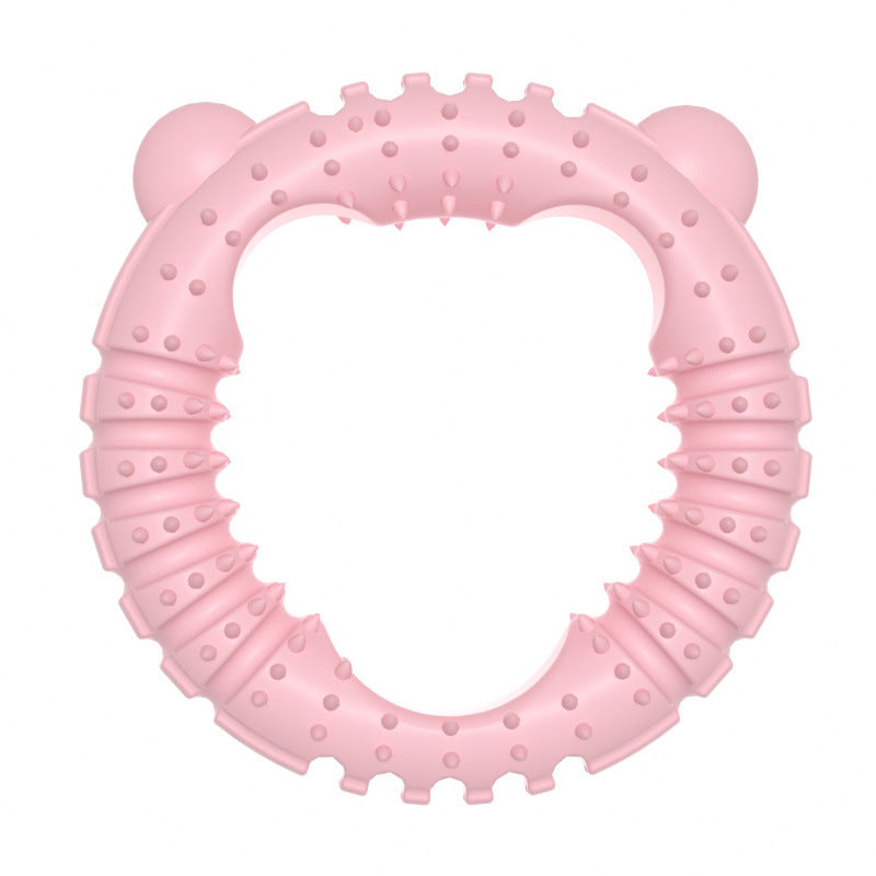 KFX-5121213 Medium Bite-Resistant Ring Dog Toy in Gentleman Blue, Cherry Blossom Powder, or Avocado Green