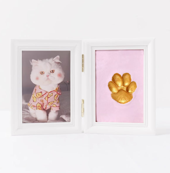 KFX-5122749 Solid Wood Photo Frame with Cat Palm Print – Multiple Colors Available