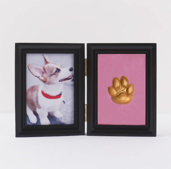 KFX-5122749 Solid Wood Photo Frame with Cat Palm Print – Multiple Colors Available