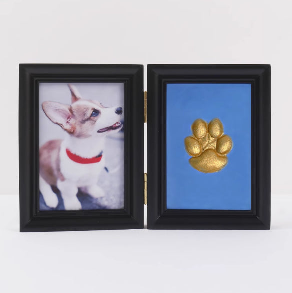 KFX-5122749 Solid Wood Photo Frame with Cat Palm Print – Multiple Colors Available