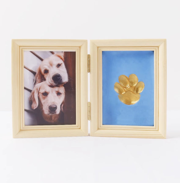 KFX-5122749 Solid Wood Photo Frame with Cat Palm Print – Multiple Colors Available