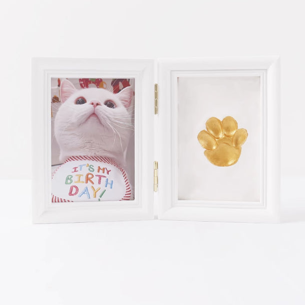KFX-5122749 Solid Wood Photo Frame with Cat Palm Print – Multiple Colors Available